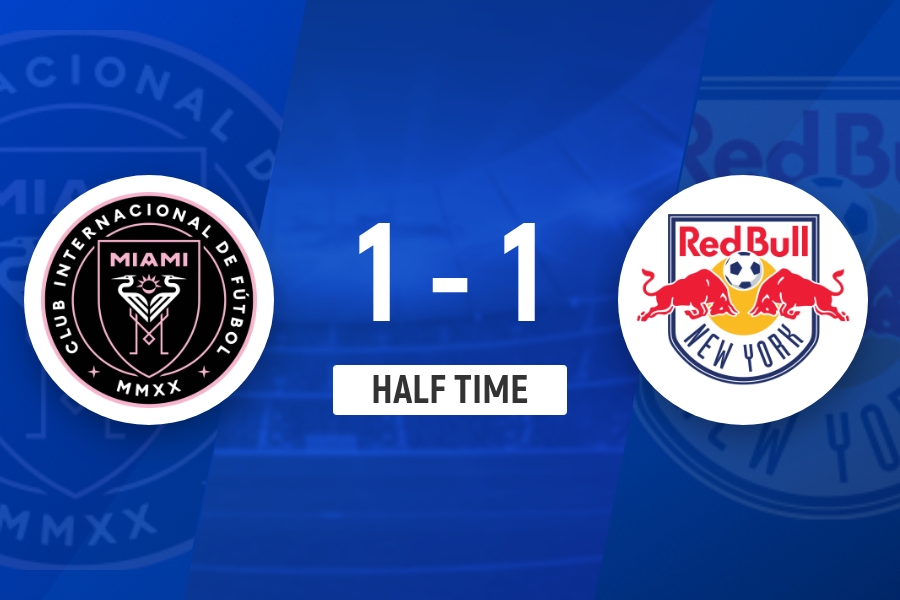 半场-迈阿密国际1-1纽约红牛 西尔维蒂建功德保罗送助攻